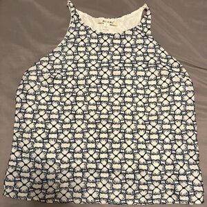 Blue and White Women's Top